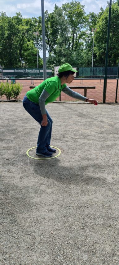 Annette beim Legen